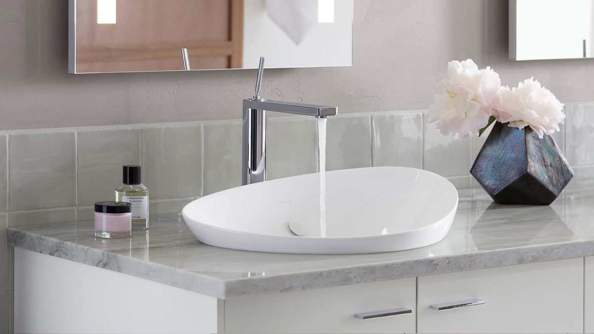 luxury finishes on bathroom sink and counter